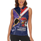 NRL Storm-Rooster Mascot Custom Women Sleeveless Polo Shirt Cracked Metal Style