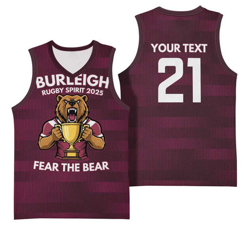 Pride of Burleigh Rugby Spirit Custom Basketball Jersey Queensland Grand Final Edition 2025 - Aussie Hoodie