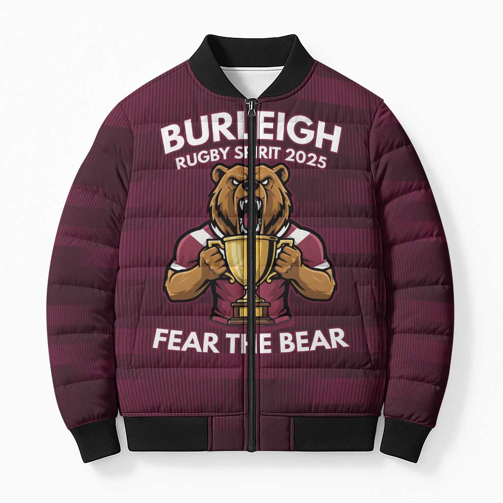 Pride of Burleigh Rugby Spirit Custom Bomber Puffer Jacket Queensland Grand Final Edition 2025 - Aussie Hoodie