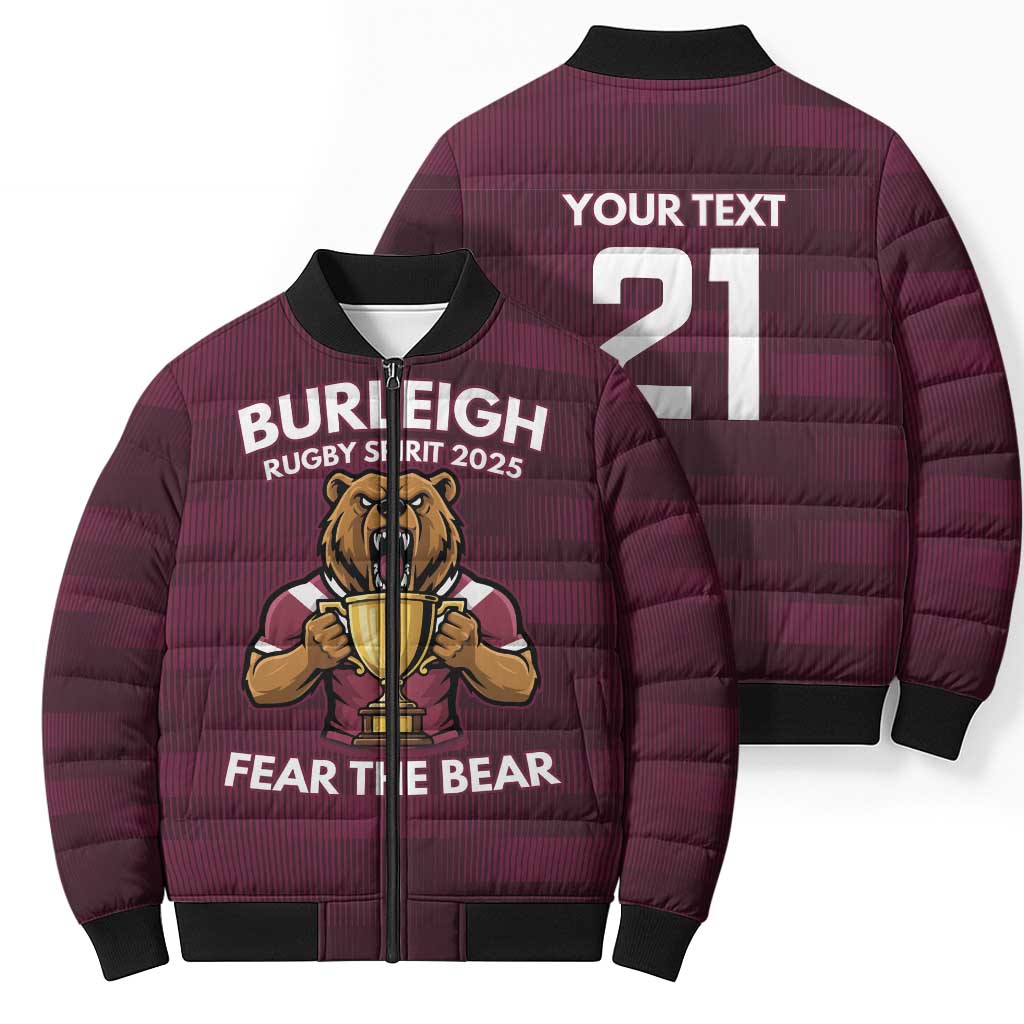 Pride of Burleigh Rugby Spirit Custom Bomber Puffer Jacket Queensland Grand Final Edition 2025 - Aussie Hoodie