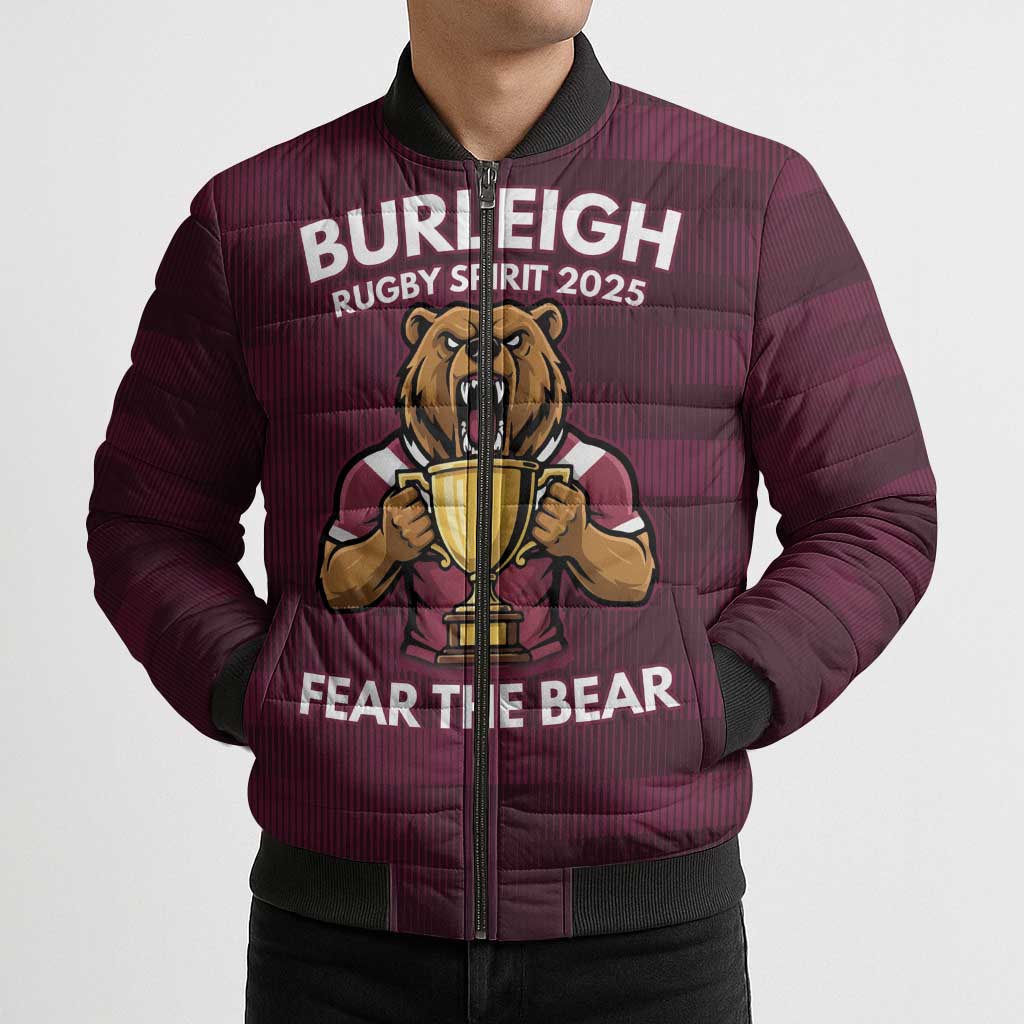 Pride of Burleigh Rugby Spirit Custom Bomber Puffer Jacket Queensland Grand Final Edition 2025 - Aussie Hoodie