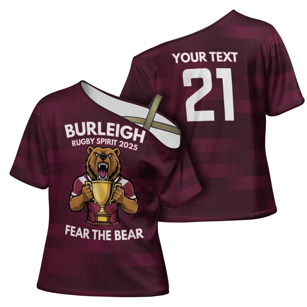 Pride of Burleigh Rugby Spirit Custom Cross Shoulder Shirt Queensland Grand Final Edition 2025 - Aussie Hoodie