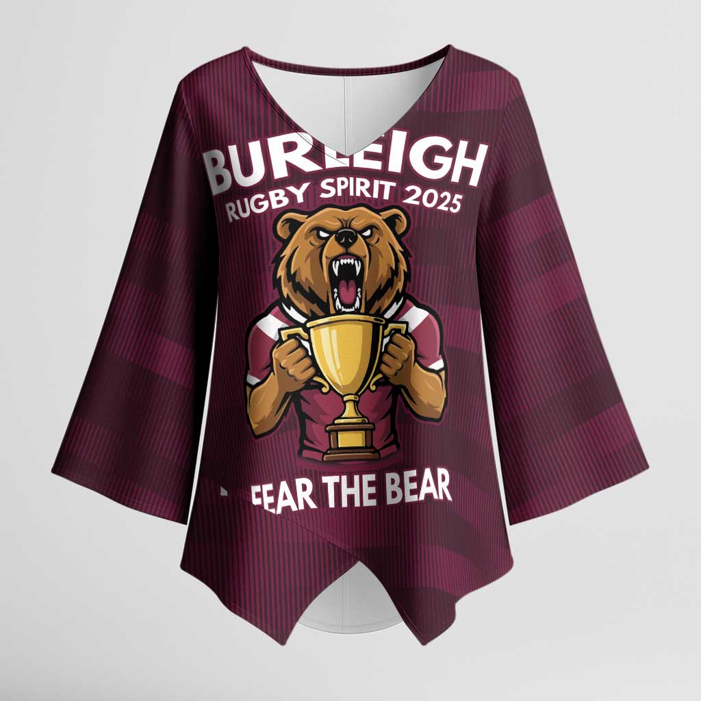 Pride of Burleigh Rugby Spirit Custom Kimono Sleeve Blouse Queensland Grand Final Edition 2025 - Aussie Hoodie