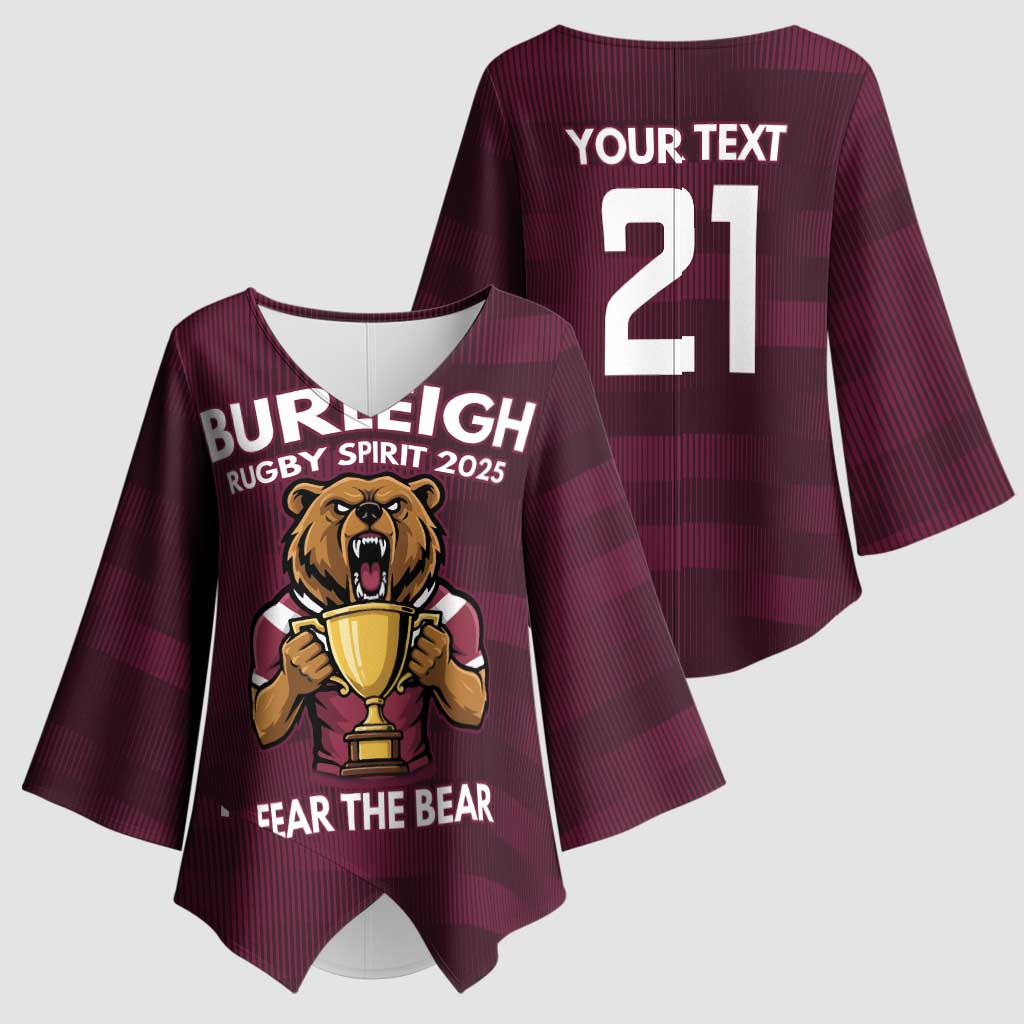 Pride of Burleigh Rugby Spirit Custom Kimono Sleeve Blouse Queensland Grand Final Edition 2025 - Aussie Hoodie