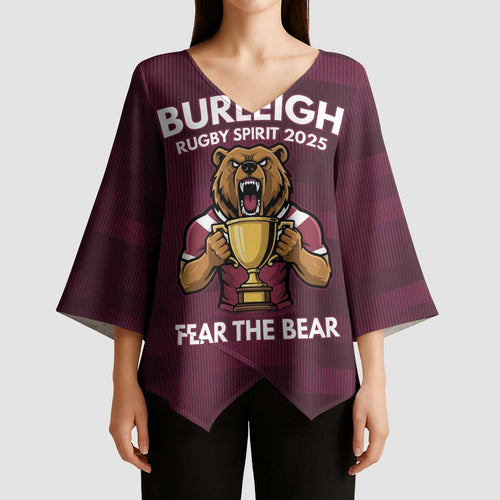 Pride of Burleigh Rugby Spirit Custom Kimono Sleeve Blouse Queensland Grand Final Edition 2025 - Aussie Hoodie