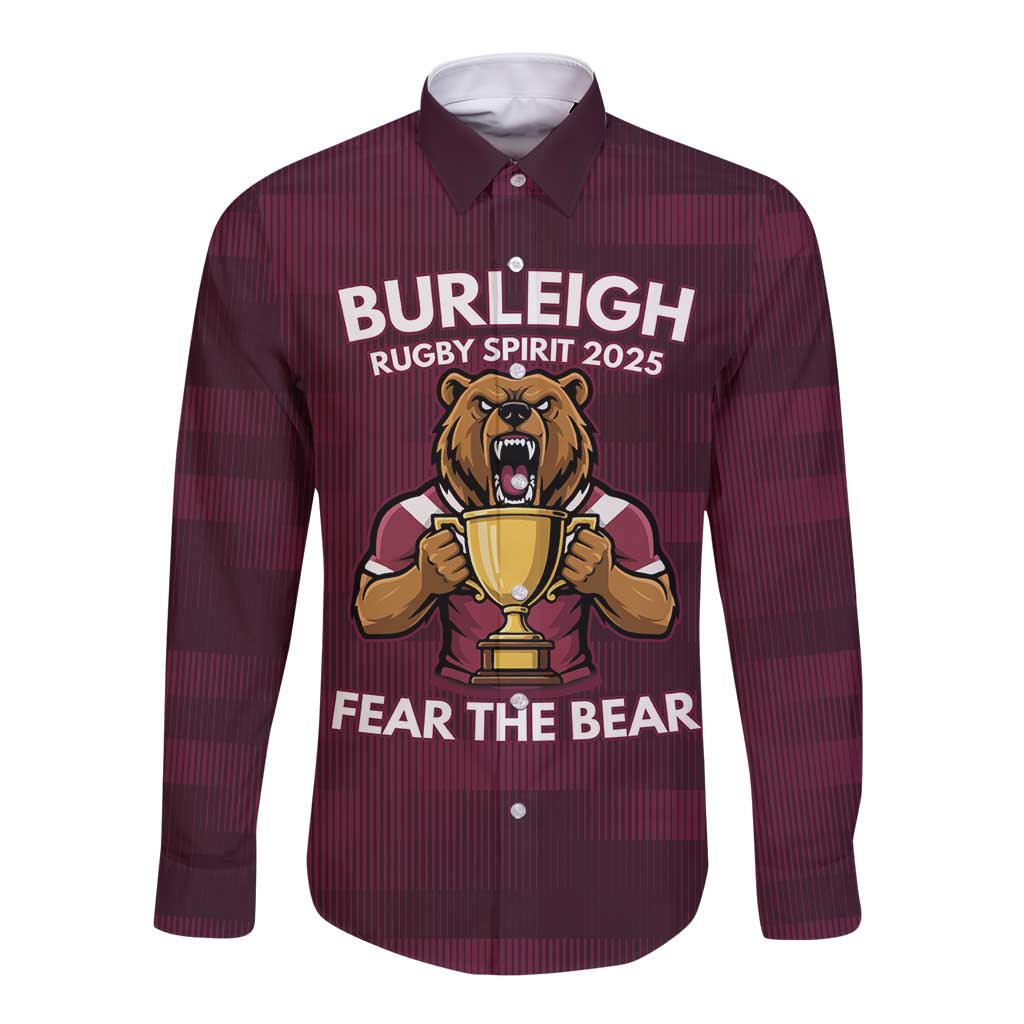 Pride of Burleigh Rugby Spirit Custom Long Sleeve Button Shirt Queensland Grand Final Edition 2025 - Aussie Hoodie