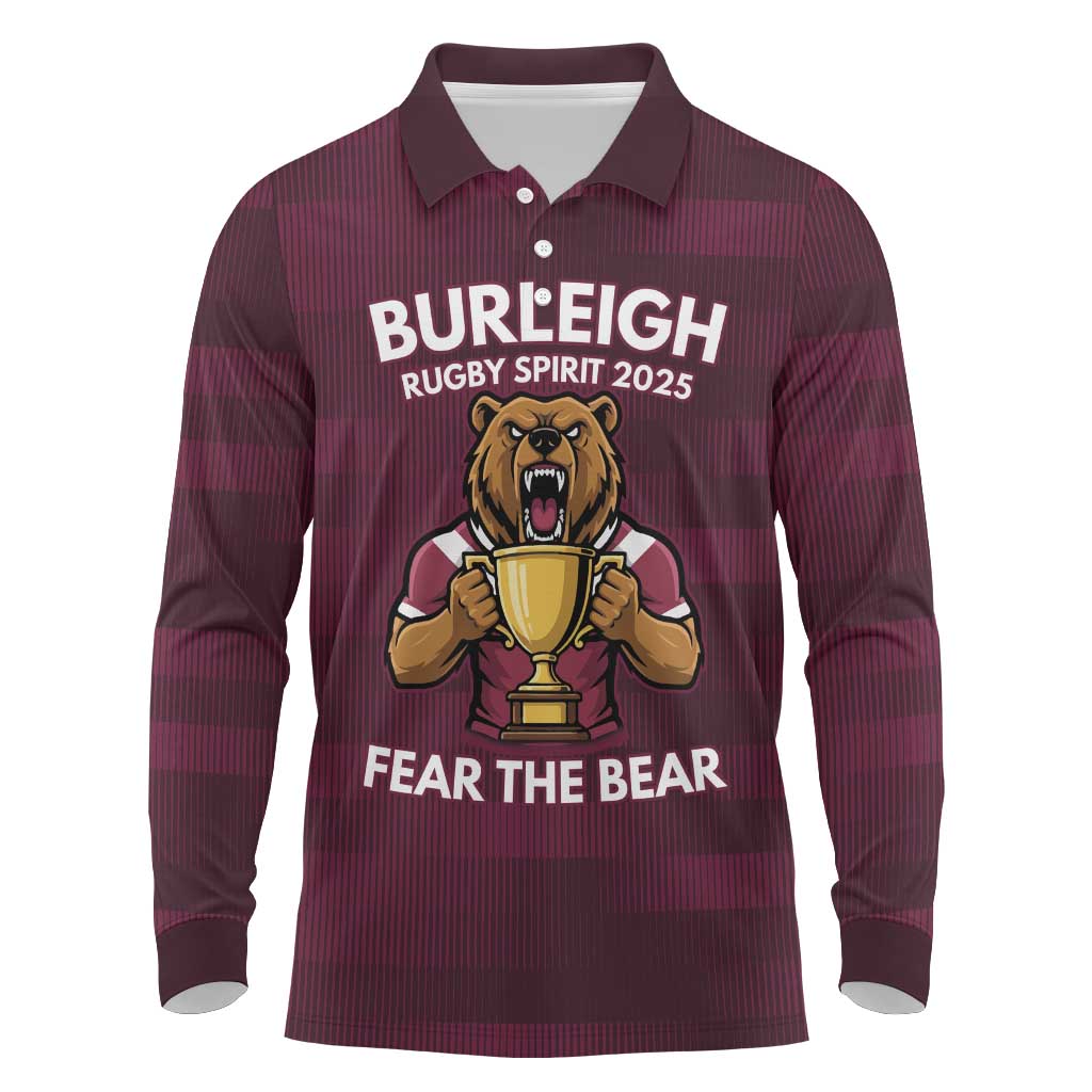 Pride of Burleigh Rugby Spirit Custom Long Sleeve Polo Shirt Queensland Grand Final Edition 2025 - Aussie Hoodie