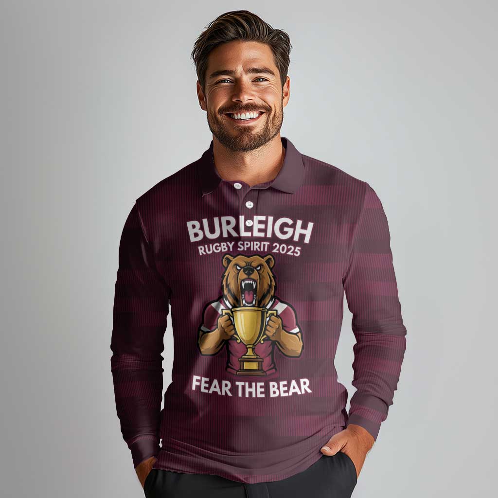 Pride of Burleigh Rugby Spirit Custom Long Sleeve Polo Shirt Queensland Grand Final Edition 2025 - Aussie Hoodie