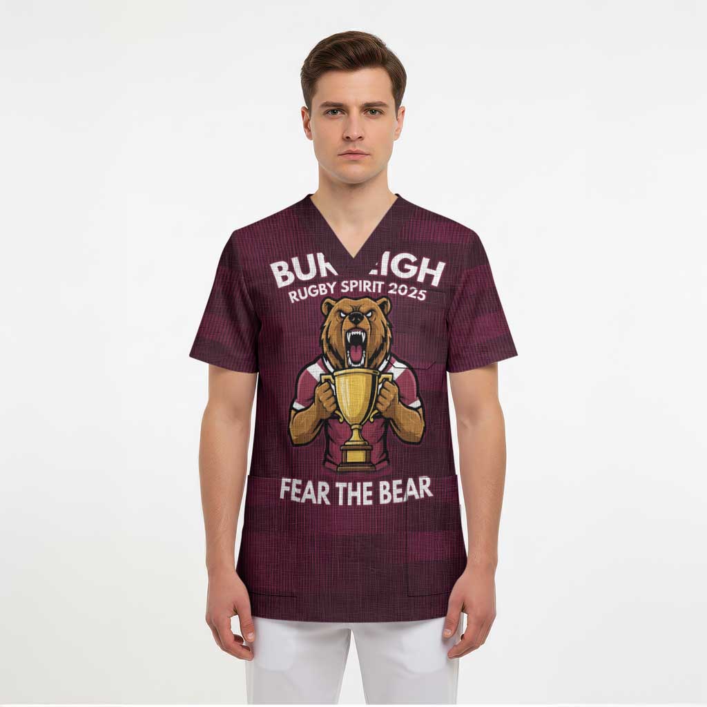 Pride of Burleigh Rugby Spirit Custom Scrub Top Queensland Grand Final Edition 2025 - Aussie Hoodie