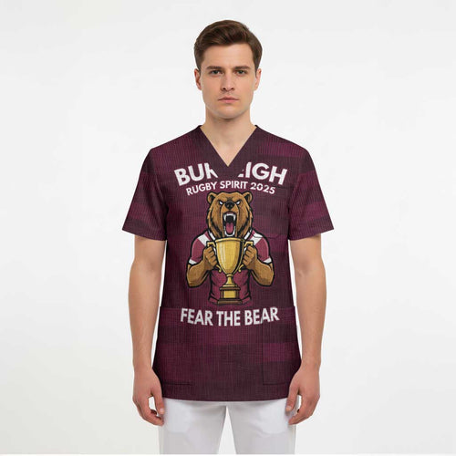 Pride of Burleigh Rugby Spirit Custom Scrub Top Queensland Grand Final Edition 2025 - Aussie Hoodie