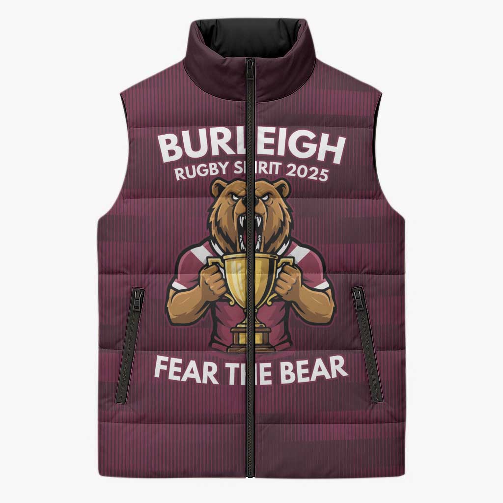 Pride of Burleigh Rugby Spirit Custom Sleeveless Puffer Jacket Queensland Grand Final Edition 2025 - Aussie Hoodie