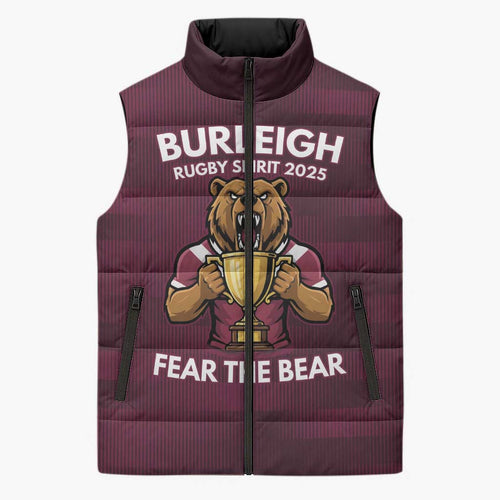Pride of Burleigh Rugby Spirit Custom Sleeveless Puffer Jacket Queensland Grand Final Edition 2025 - Aussie Hoodie