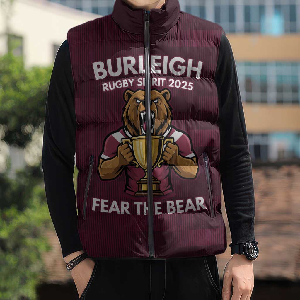 Pride of Burleigh Rugby Spirit Custom Sleeveless Puffer Jacket Queensland Grand Final Edition 2025 - Aussie Hoodie