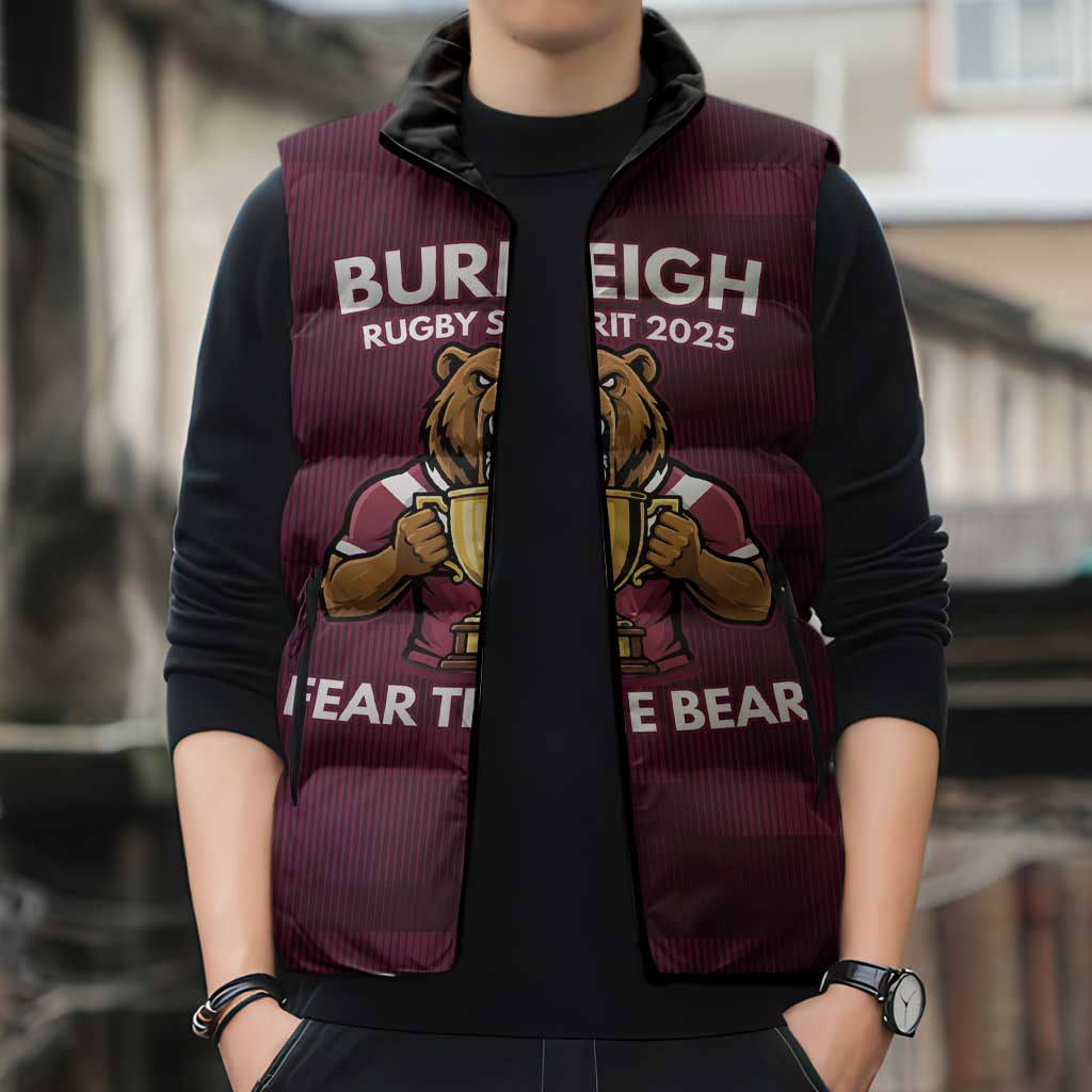 Pride of Burleigh Rugby Spirit Custom Sleeveless Puffer Jacket Queensland Grand Final Edition 2025 - Aussie Hoodie