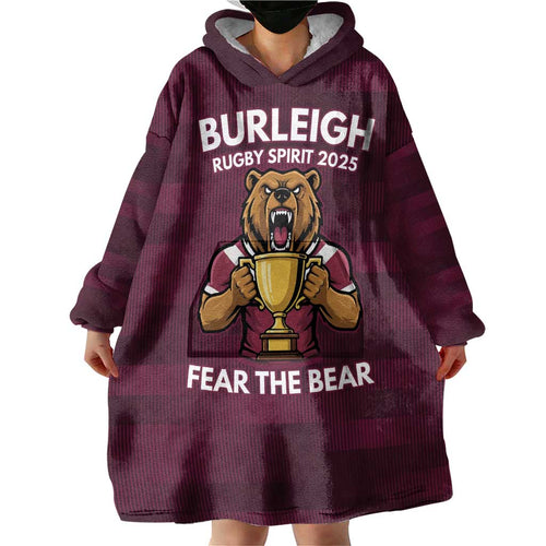Pride of Burleigh Rugby Spirit Custom Wearable Blanket Hoodie Queensland Grand Final Edition 2025 - Aussie Hoodie