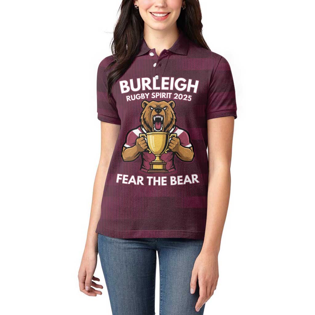 Pride of Burleigh Rugby Spirit Custom Women Polo Shirt Queensland Grand Final Edition 2025 - Aussie Hoodie