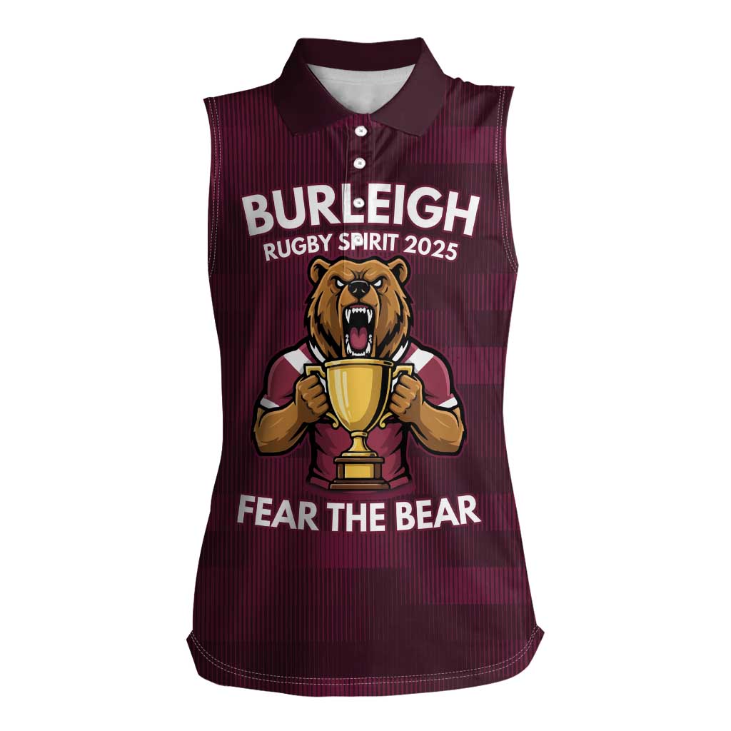 Pride of Burleigh Rugby Spirit Custom Women Sleeveless Polo Shirt Queensland Grand Final Edition 2025 - Aussie Hoodie