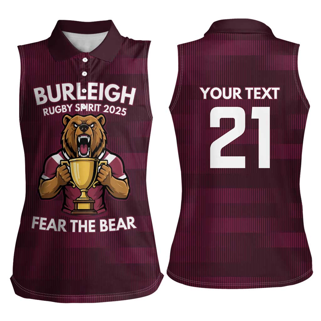 Pride of Burleigh Rugby Spirit Custom Women Sleeveless Polo Shirt Queensland Grand Final Edition 2025 - Aussie Hoodie
