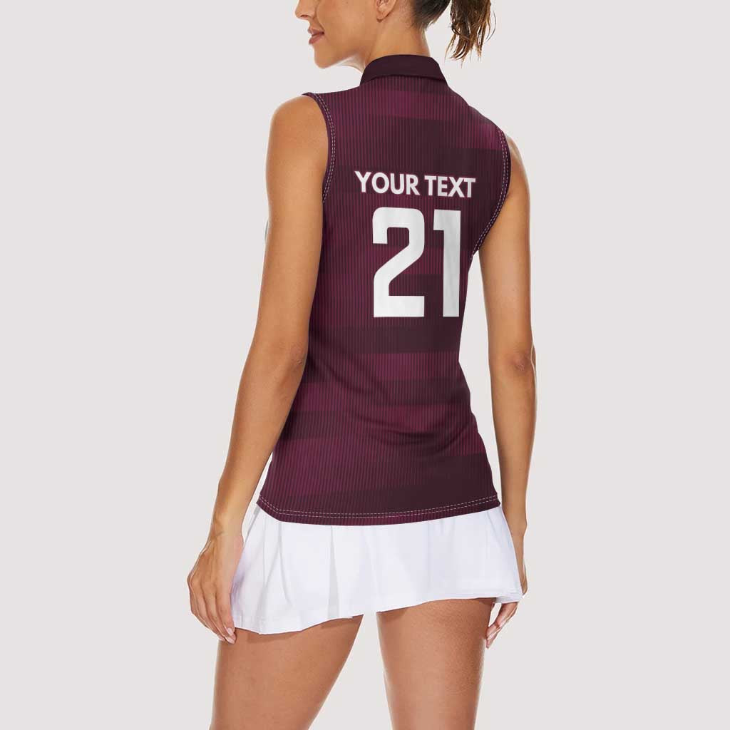 Pride of Burleigh Rugby Spirit Custom Women Sleeveless Polo Shirt Queensland Grand Final Edition 2025 - Aussie Hoodie