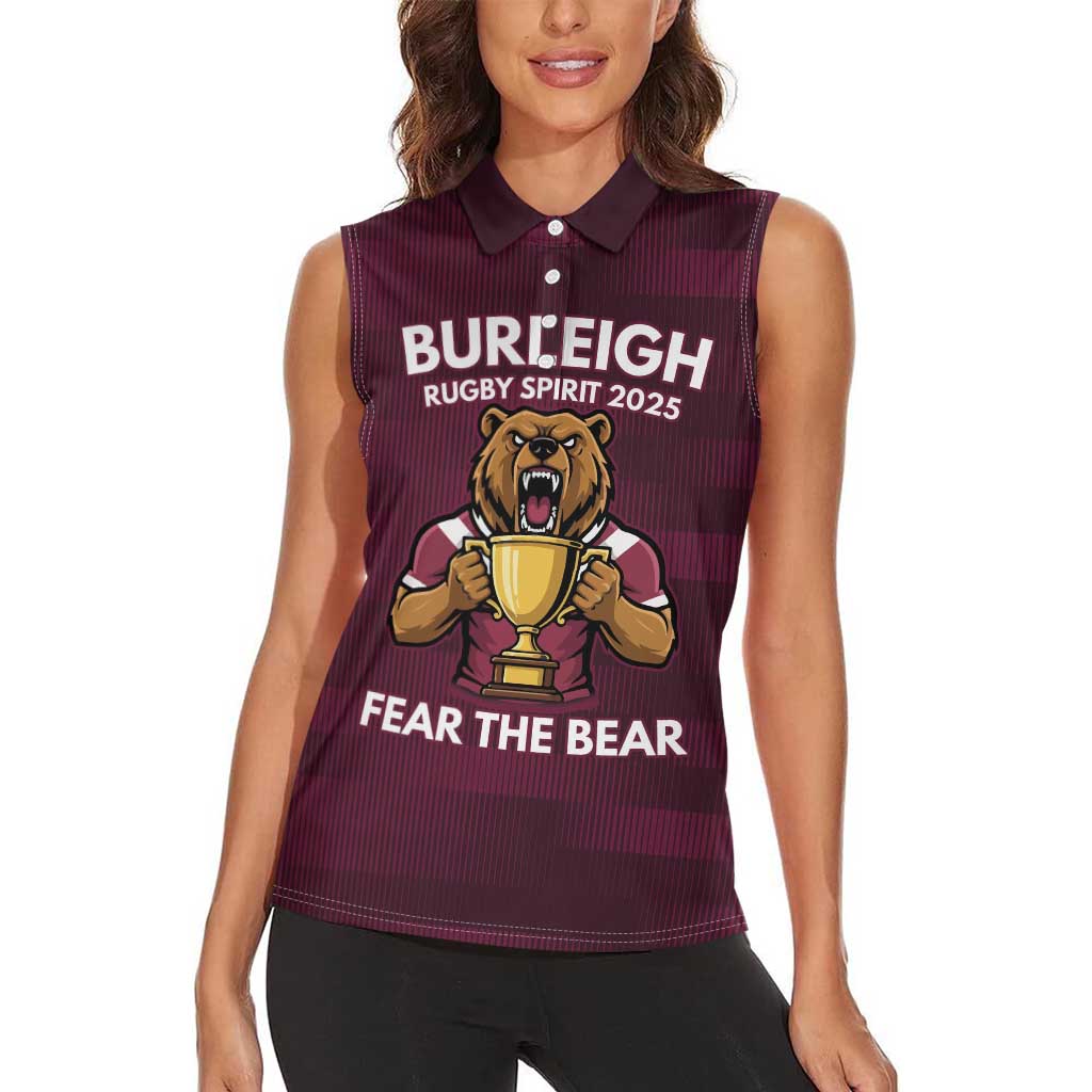 Pride of Burleigh Rugby Spirit Custom Women Sleeveless Polo Shirt Queensland Grand Final Edition 2025 - Aussie Hoodie