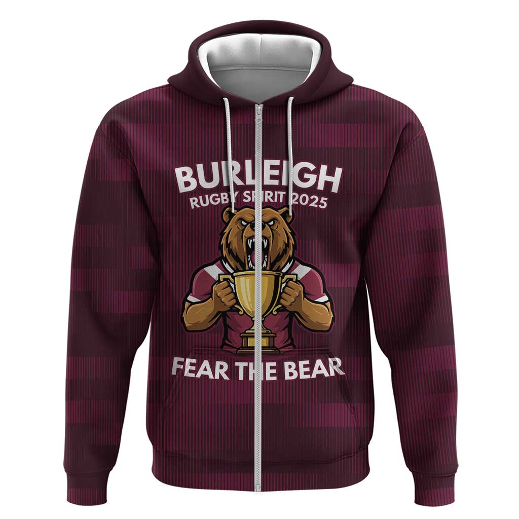 Pride of Burleigh Rugby Spirit Custom Zip Hoodie Queensland Grand Final Edition 2025 - Aussie Hoodie