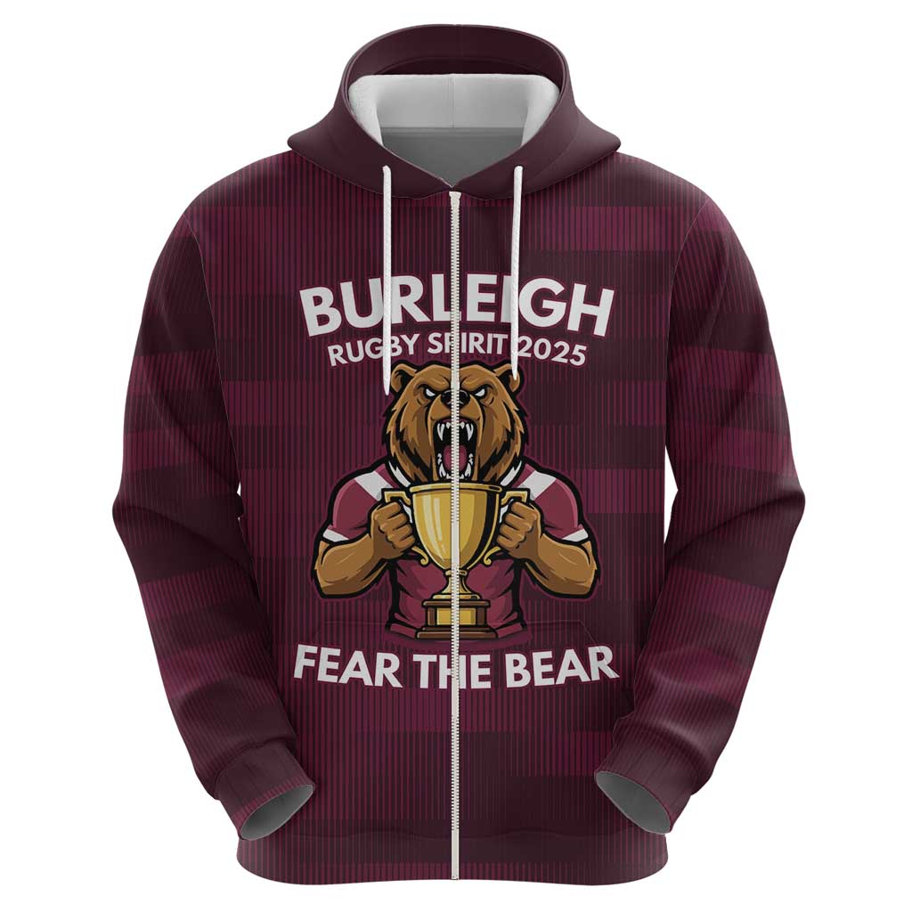 Pride of Burleigh Rugby Spirit Custom Zip Hoodie Queensland Grand Final Edition 2025 - Aussie Hoodie