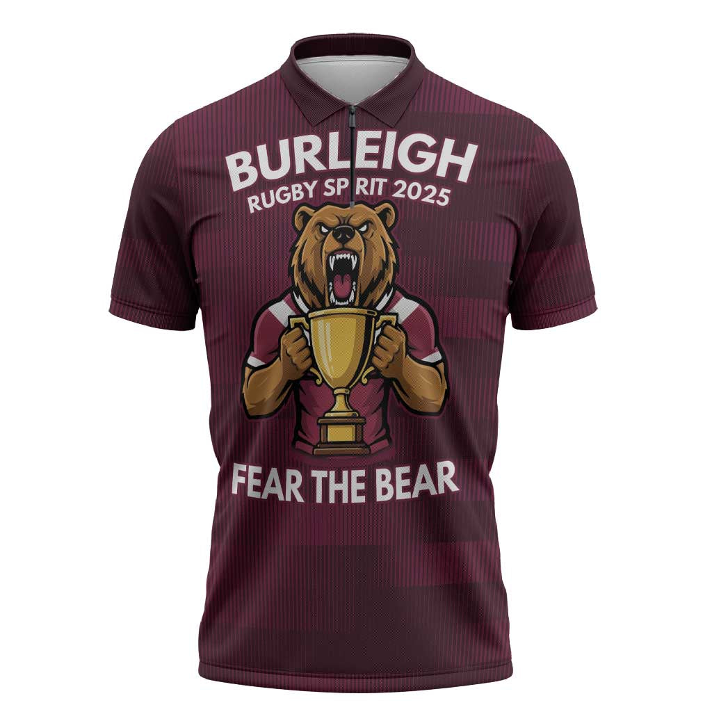 Pride of Burleigh Rugby Spirit Custom Zipper Polo Shirt Queensland Grand Final Edition 2025 - Aussie Hoodie