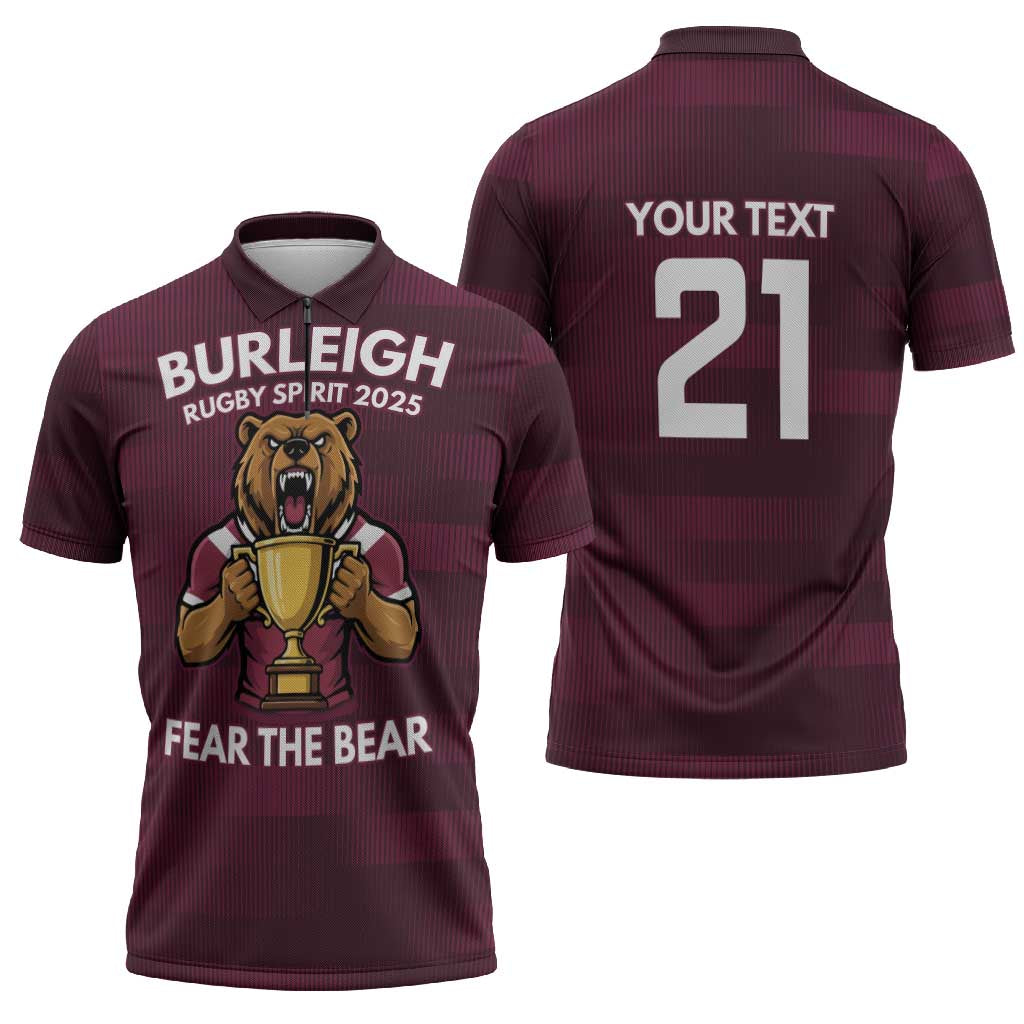 Pride of Burleigh Rugby Spirit Custom Zipper Polo Shirt Queensland Grand Final Edition 2025 - Aussie Hoodie