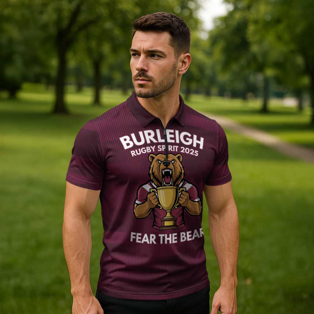 Pride of Burleigh Rugby Spirit Custom Zipper Polo Shirt Queensland Grand Final Edition 2025 - Aussie Hoodie