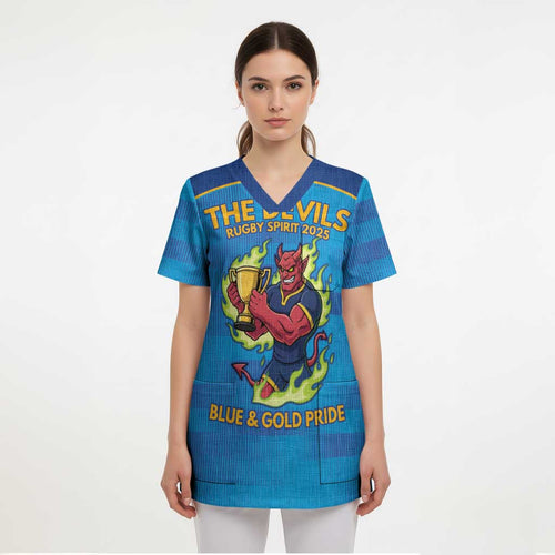 Pride of Norths Rugby Spirit Custom Scrub Top Queensland Grand Final Edition 2025 - Aussie Hoodie