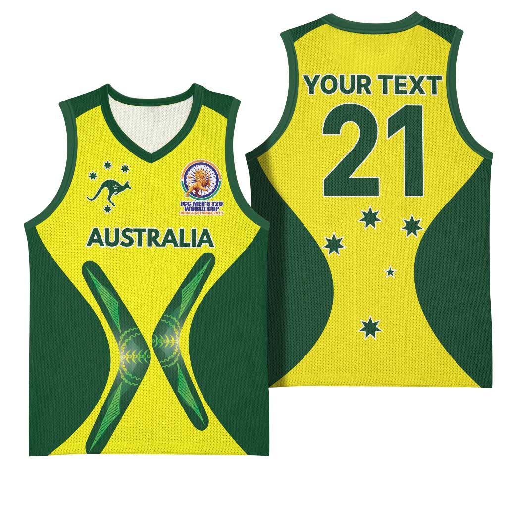 Custom Australia Cricket Spirit 2026 Basketball Jersey World T20 Edition - Aussie Hoodie