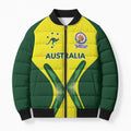 Custom Australia Cricket Spirit 2026 Bomber Puffer Jacket World T20 Edition - Aussie Hoodie