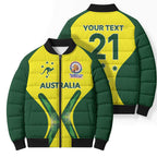 Custom Australia Cricket Spirit 2026 Bomber Puffer Jacket World T20 Edition - Aussie Hoodie