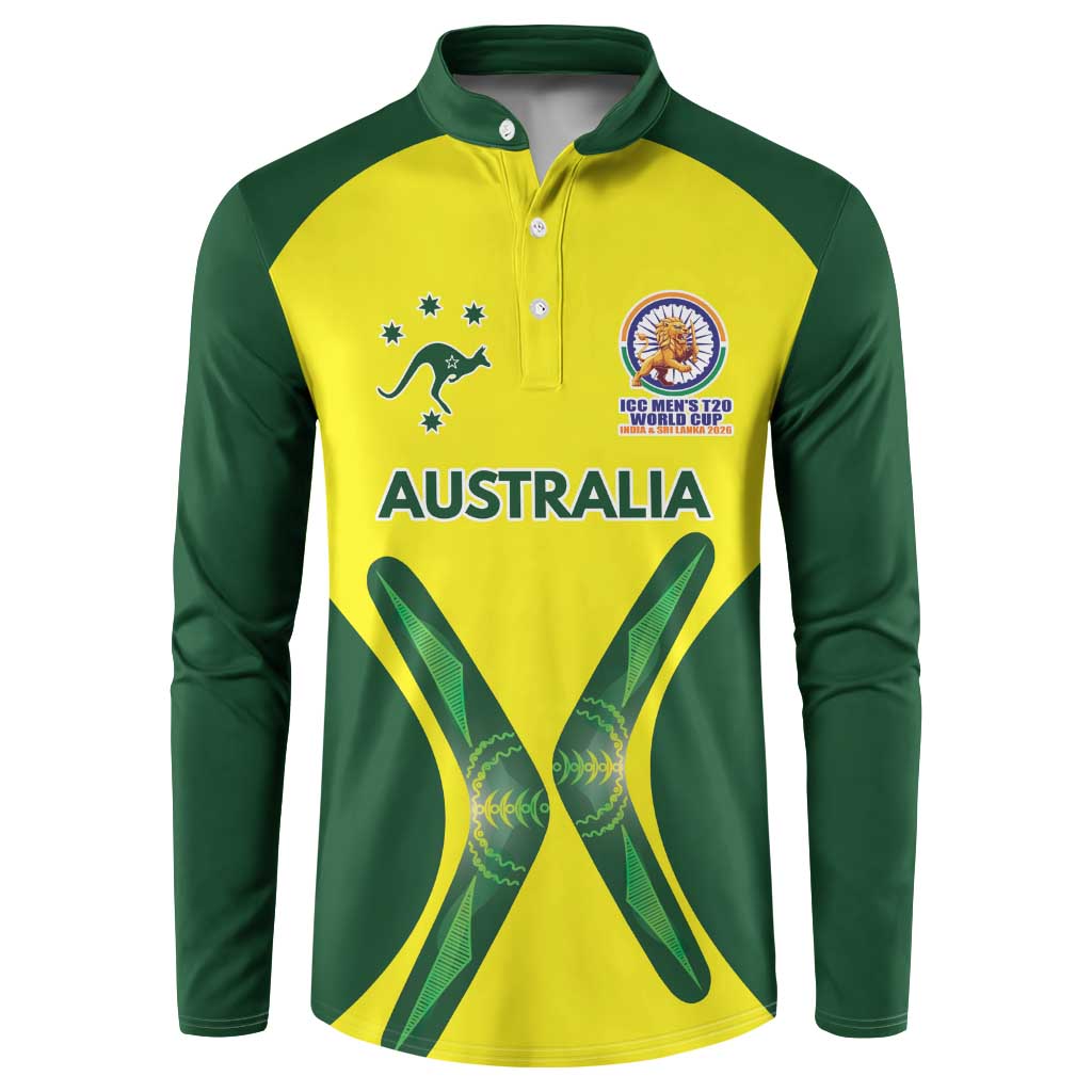 Custom Australia Cricket Spirit 2026 Button Sweatshirt World T20 Edition - Aussie Hoodie
