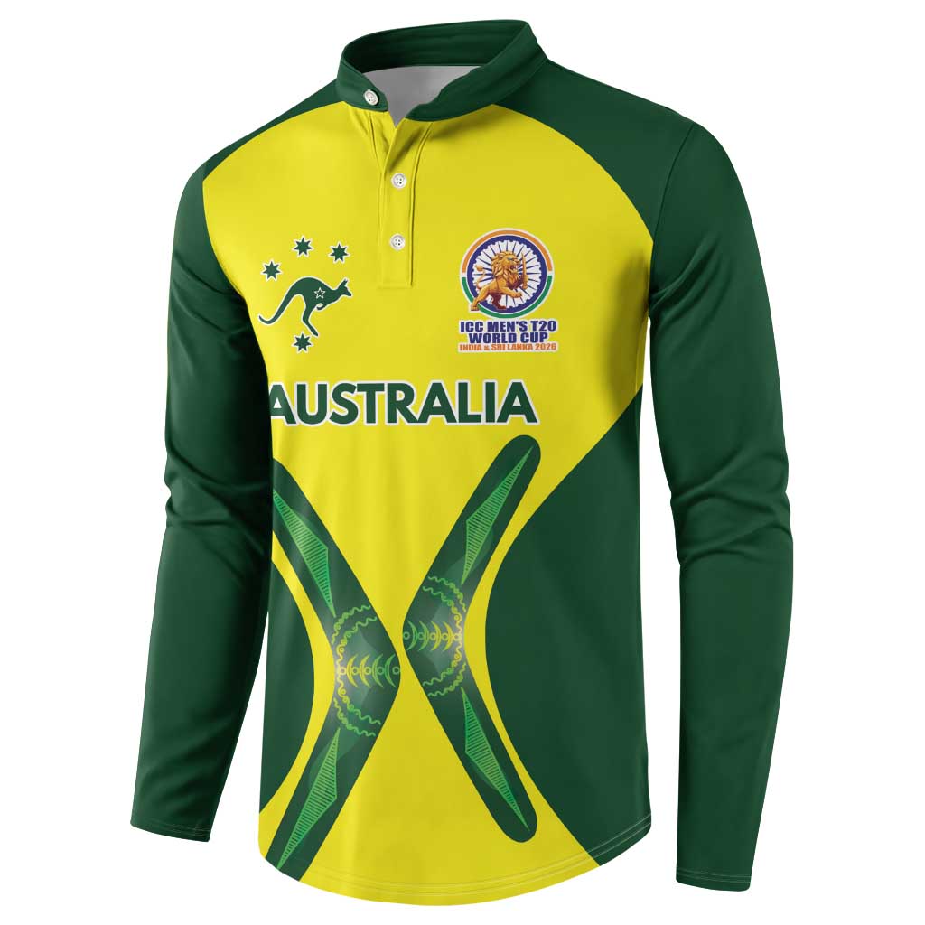 Custom Australia Cricket Spirit 2026 Button Sweatshirt World T20 Edition - Aussie Hoodie