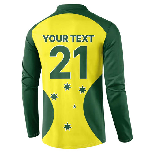 Custom Australia Cricket Spirit 2026 Button Sweatshirt World T20 Edition - Aussie Hoodie