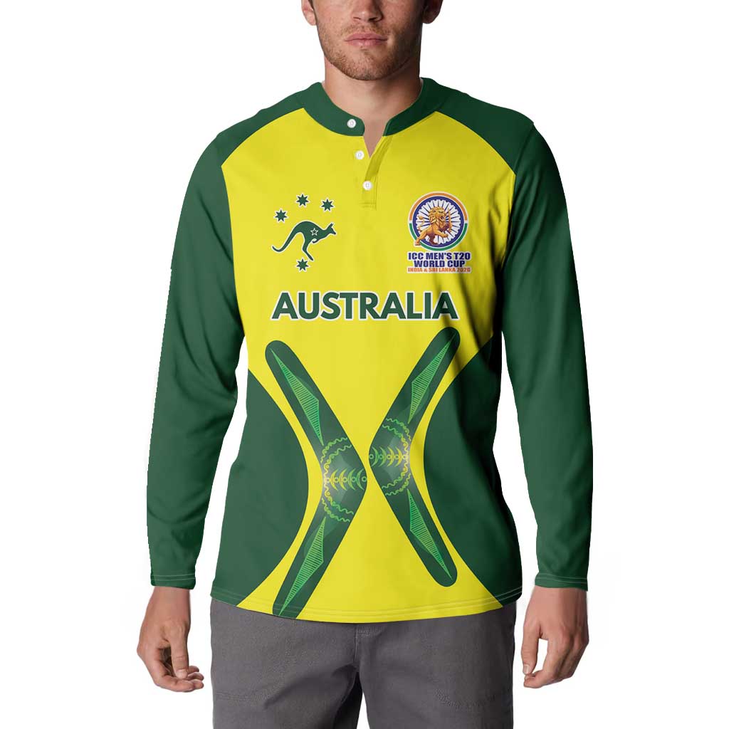 Custom Australia Cricket Spirit 2026 Button Sweatshirt World T20 Edition - Aussie Hoodie