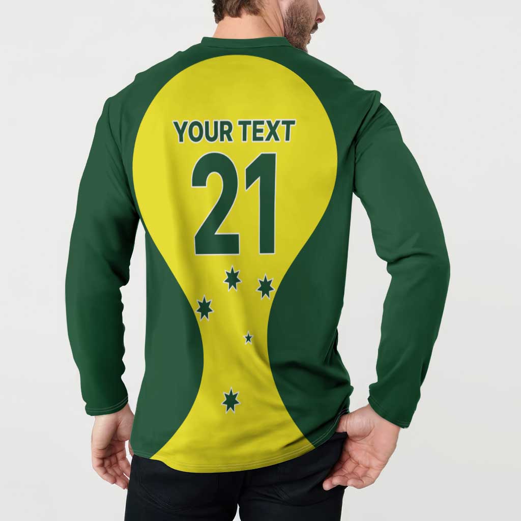 Custom Australia Cricket Spirit 2026 Button Sweatshirt World T20 Edition - Aussie Hoodie