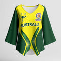 Custom Australia Cricket Spirit 2026 Kimono Sleeve Blouse World T20 Edition - Aussie Hoodie