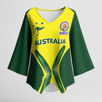 Custom Australia Cricket Spirit 2026 Kimono Sleeve Blouse World T20 Edition - Aussie Hoodie