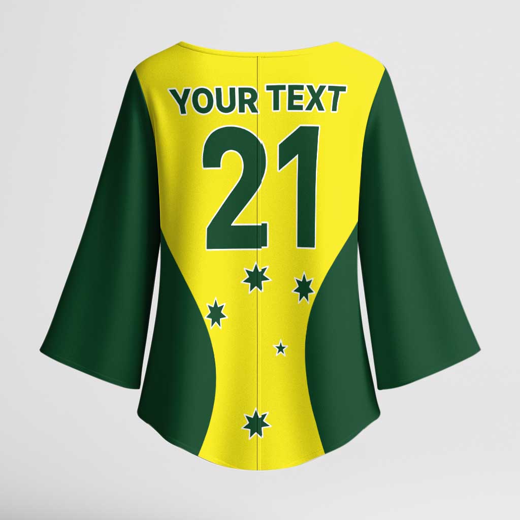 Custom Australia Cricket Spirit 2026 Kimono Sleeve Blouse World T20 Edition - Aussie Hoodie