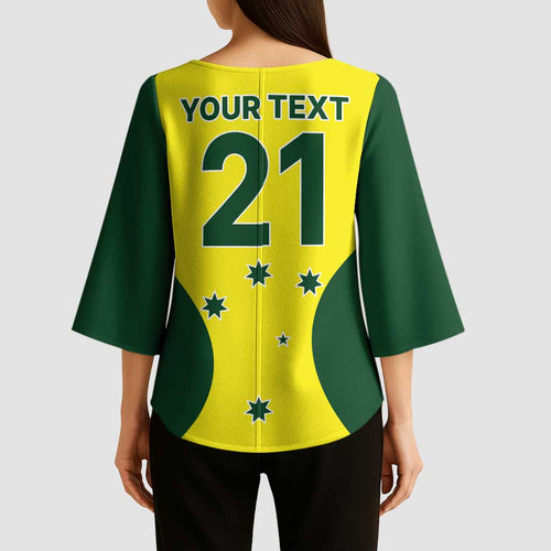 Custom Australia Cricket Spirit 2026 Kimono Sleeve Blouse World T20 Edition - Aussie Hoodie