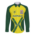 Custom Australia Cricket Spirit 2026 Long Sleeve Button Shirt World T20 Edition - Aussie Hoodie