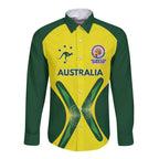 Custom Australia Cricket Spirit 2026 Long Sleeve Button Shirt World T20 Edition - Aussie Hoodie