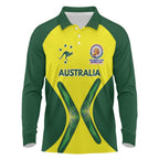 Custom Australia Cricket Spirit 2026 Long Sleeve Polo Shirt World T20 Edition - Aussie Hoodie