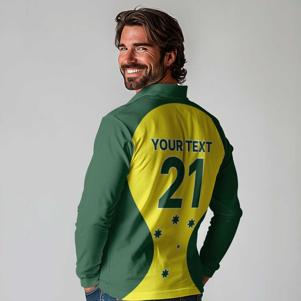 Custom Australia Cricket Spirit 2026 Long Sleeve Polo Shirt World T20 Edition - Aussie Hoodie
