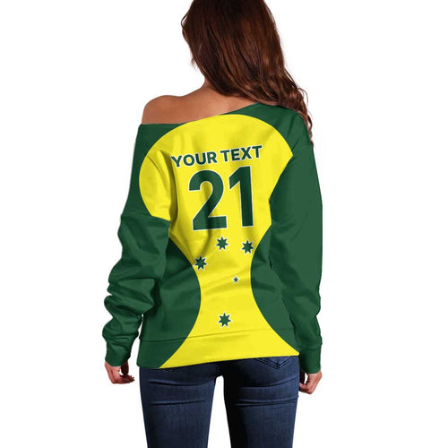 Custom Australia Cricket Spirit 2026 Off Shoulder Sweater World T20 Edition - Aussie Hoodie