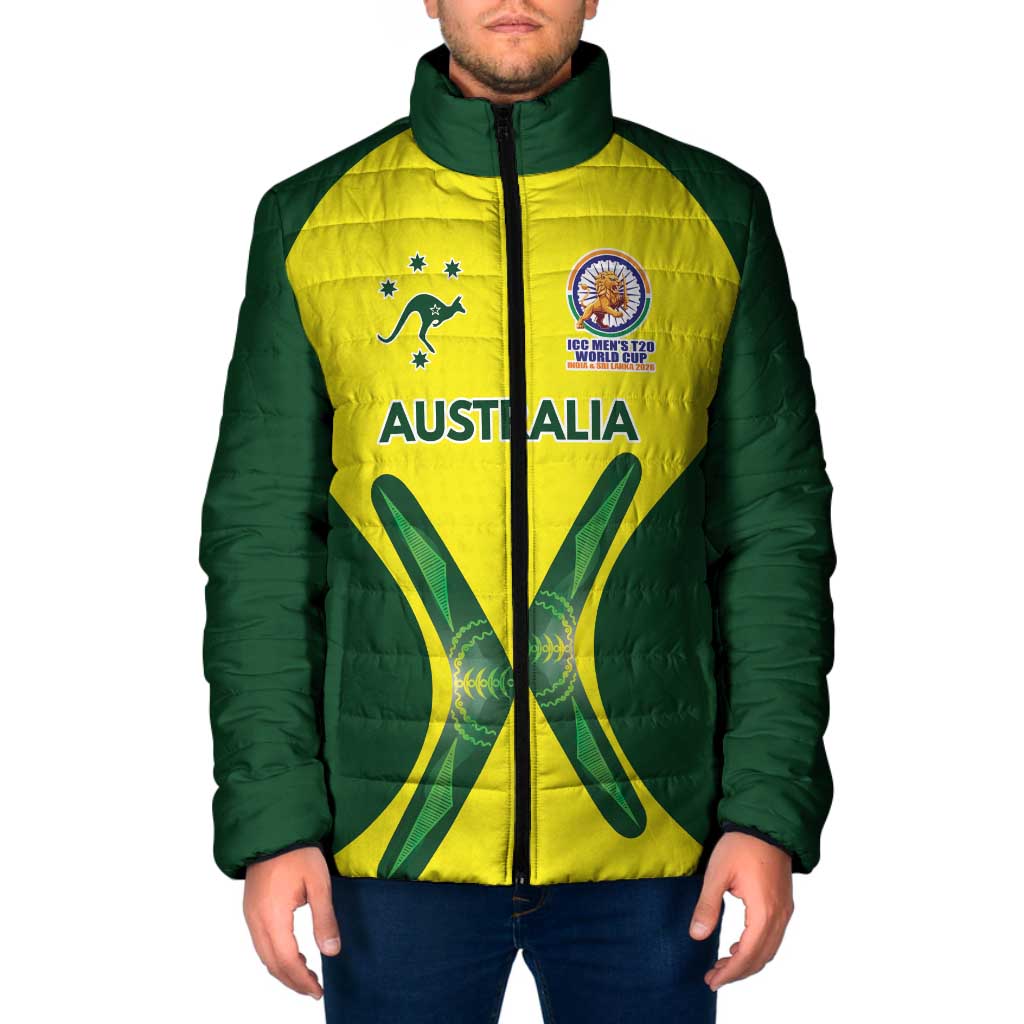 Custom Australia Cricket Spirit 2026 Padded Jacket World T20 Edition - Aussie Hoodie