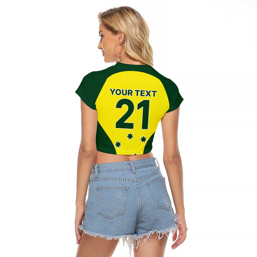 Custom Australia Cricket Spirit 2026 Raglan Cropped T Shirt World T20 Edition - Aussie Hoodie