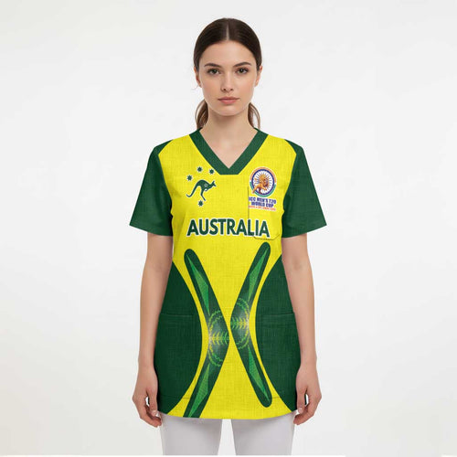Custom Australia Cricket Spirit 2026 Scrub Top World T20 Edition - Aussie Hoodie